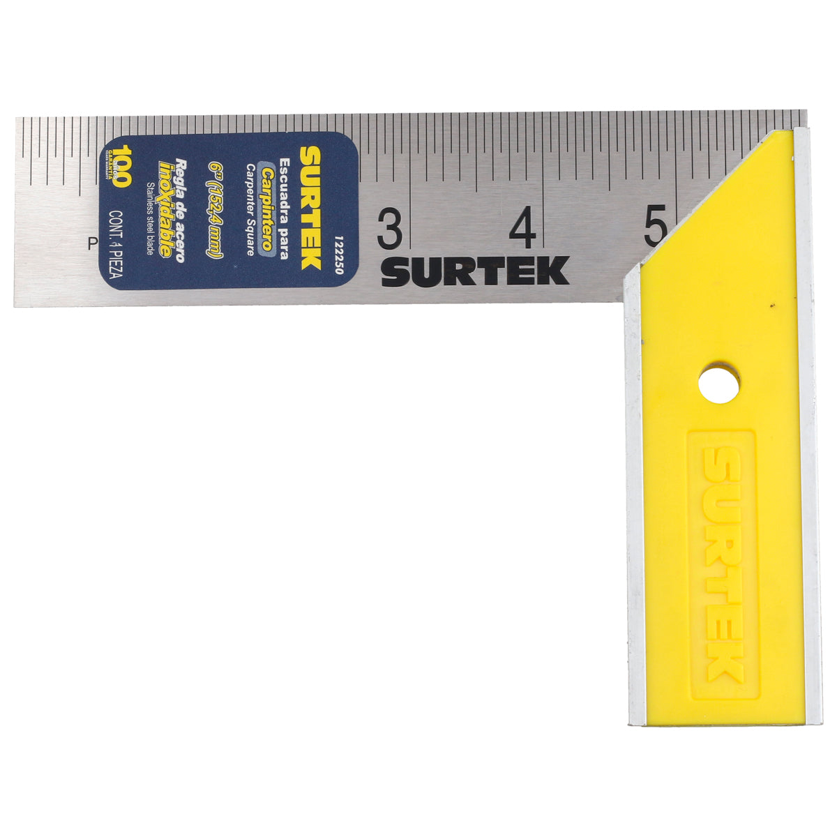 Escuadra de carpintero con mango plástico 6″ Surtek
