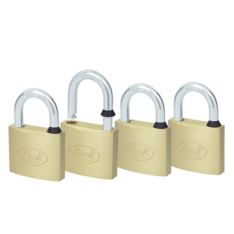 Juego de 4 candados latón gancho corto 40mm Lock