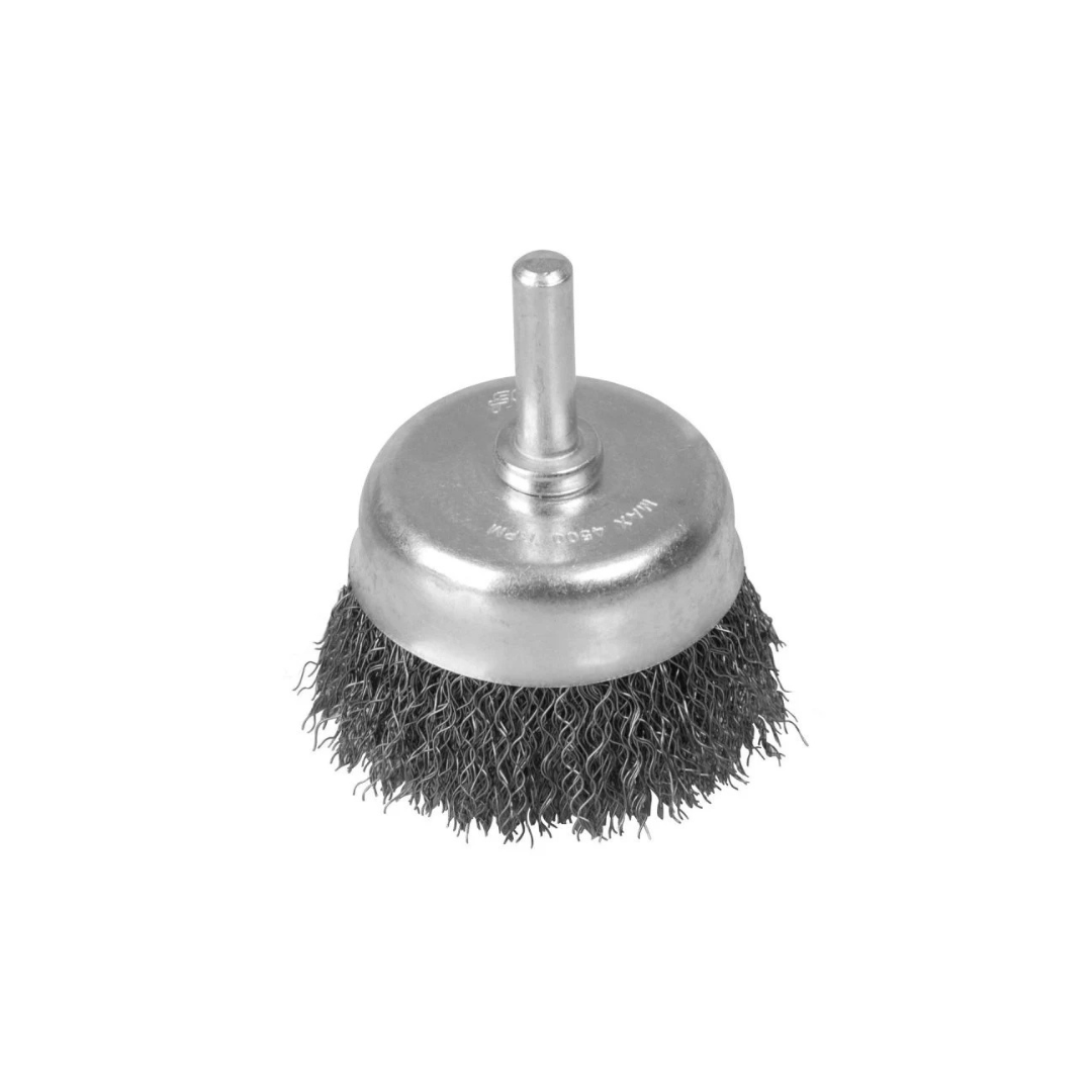 Carda copa ondulada alambre delgado 3" x 0.30 con zanco 1/4" Urrea