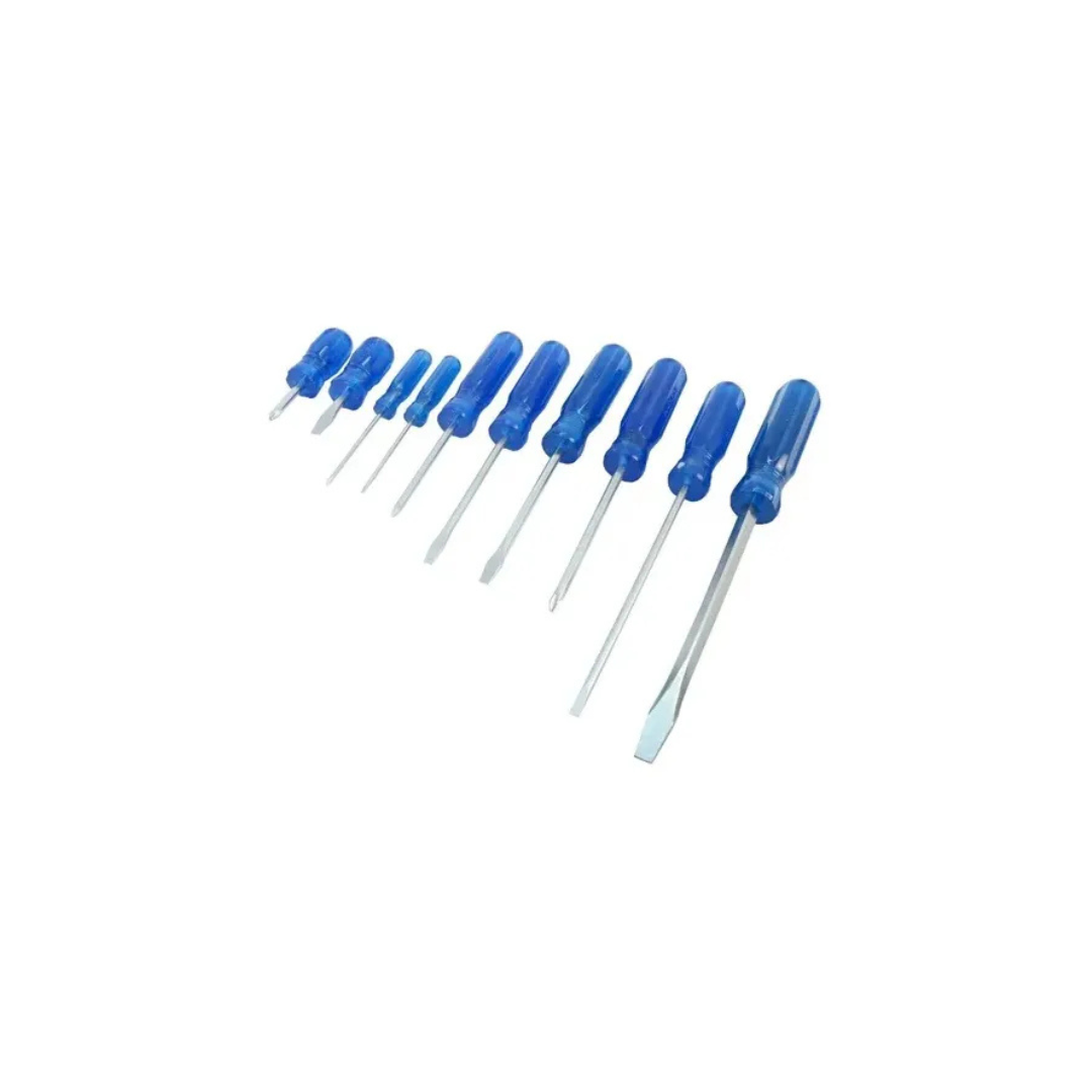 Juego de 10 destornilladores azules combinado Surtek