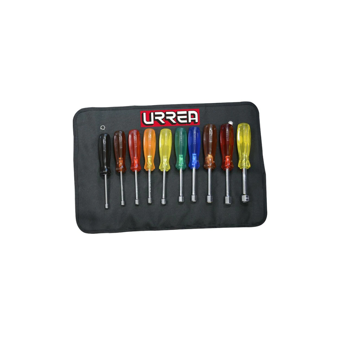 Juego 10 destornilladores de colores de caja pulgadas Urrea