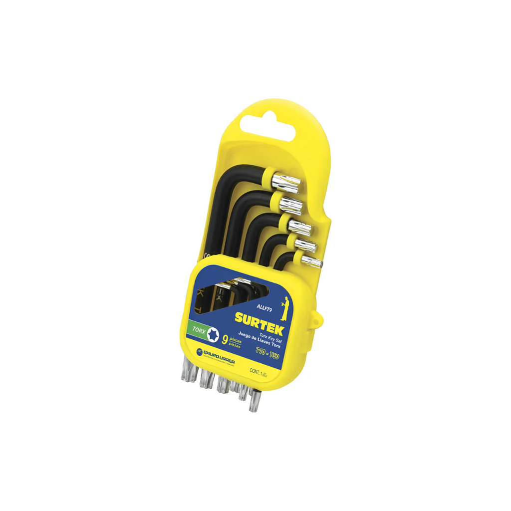 Juego Llaves Hexagonales, Tipo L, Torx, 9pz