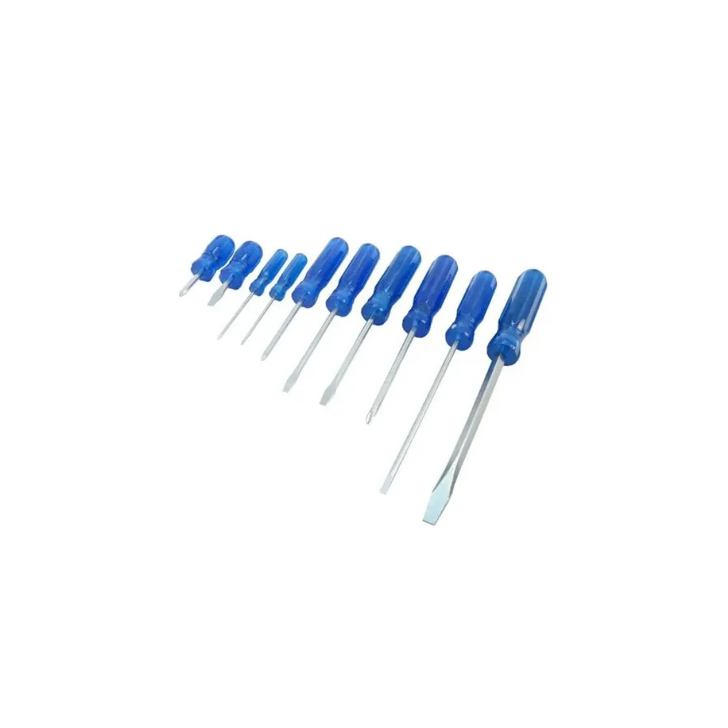 Juego Destornilladores Combinado, Mango Azul, 10pz Surtek