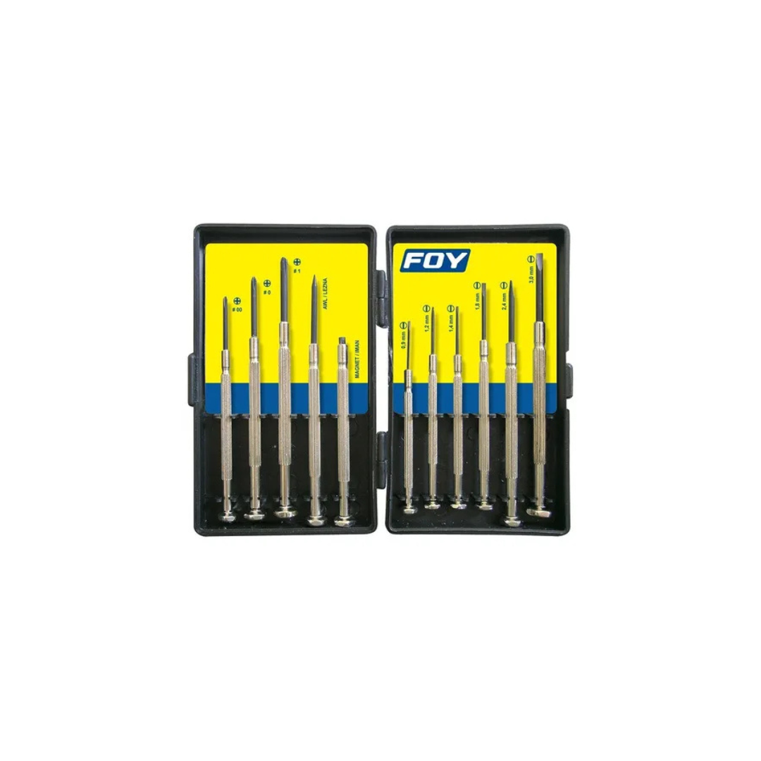 Juego Desarmadores Relojero Precisión Combinado 11pz Foy