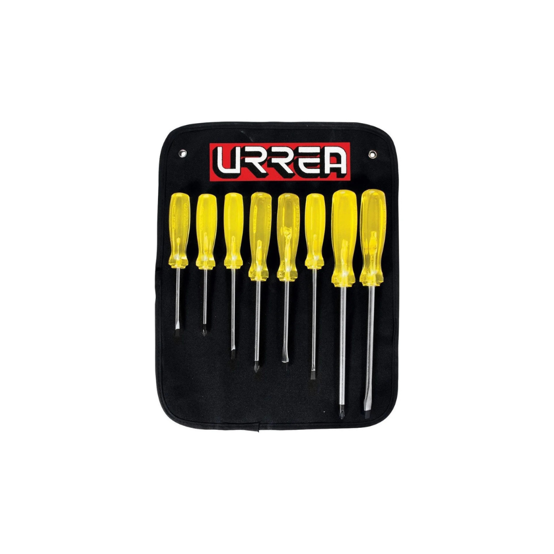 Juego Destornilladores Mango Ámbar Combinados, 8pz Urrea