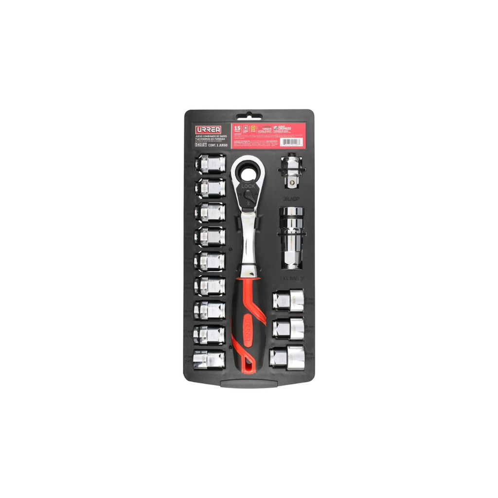 Juego De Dados Y Accesorios Cuadro De 1/2 Go-through Combin Urrea