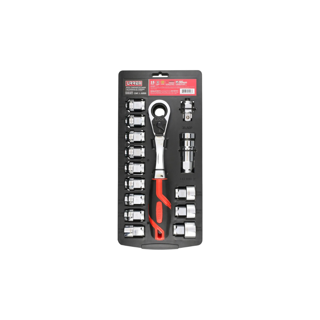 Juego De Dados Y Accesorios Cuadro De 1/2 Go-through Combin Urrea