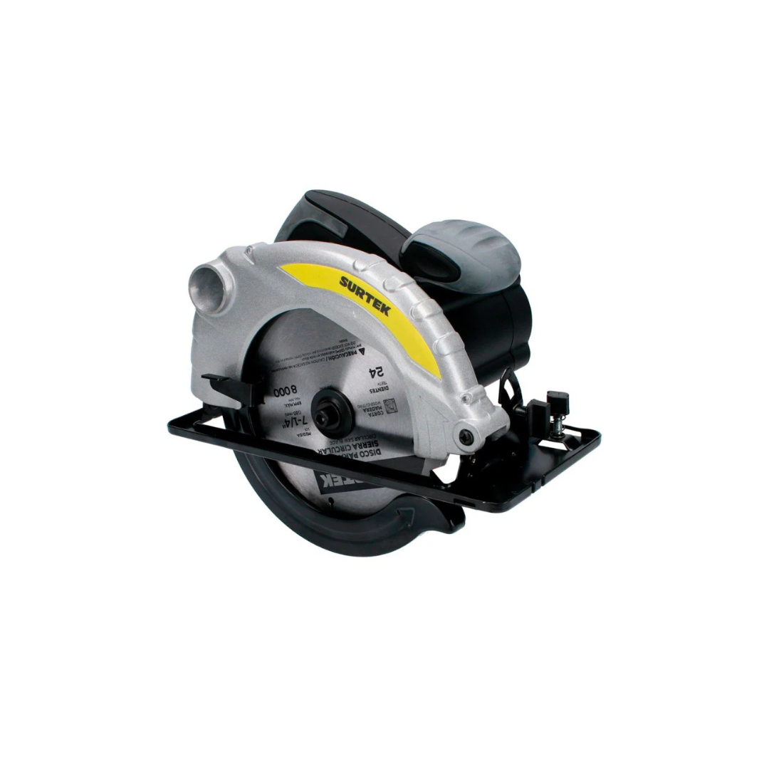 Sierra Circular 7-1/4 1,500 W, 0 - 4,500 Rpm Color Negro Frecuencia 60 Mhz Surtek