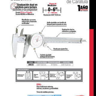 Calibrador de carátula 0 a 6″ Urrea
