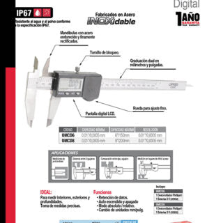 Calibrador digital 0 a 6″ Urrea