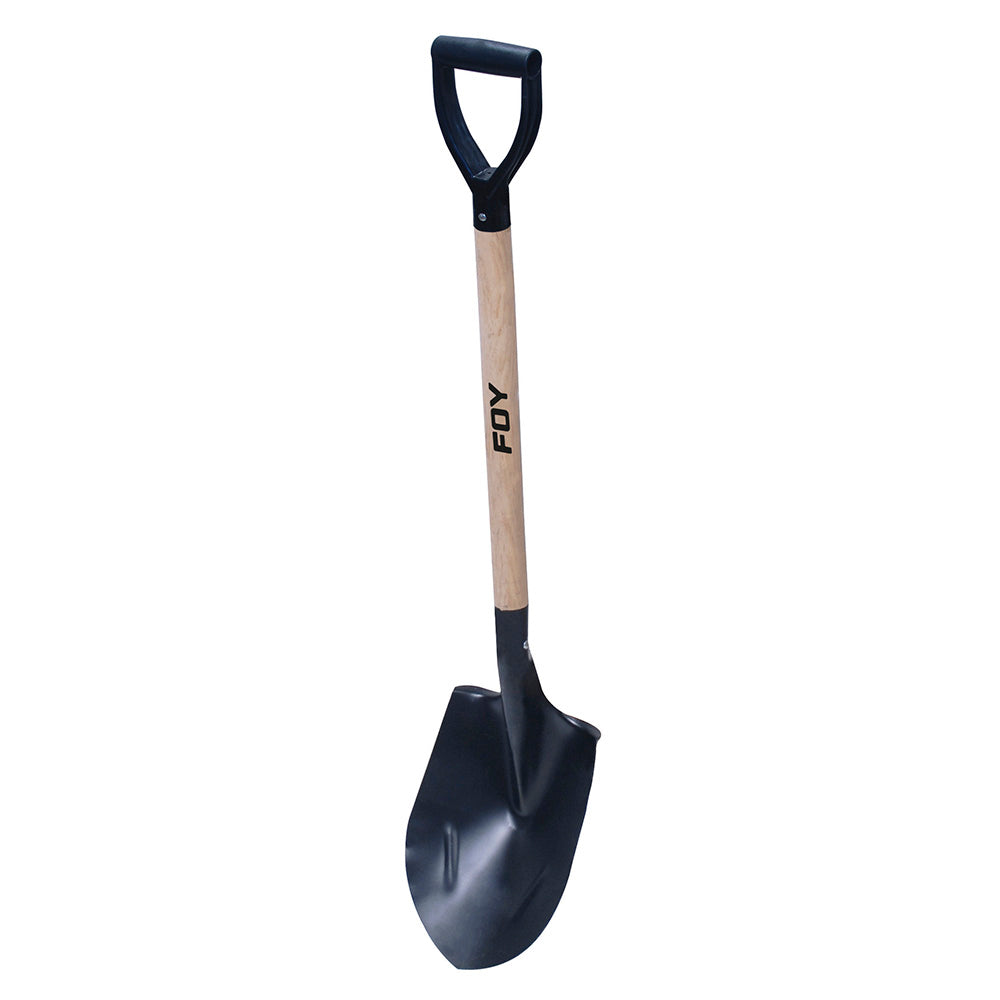Pala con mango de madera con puño plástico “Y”, redonda 3 piezas Foy