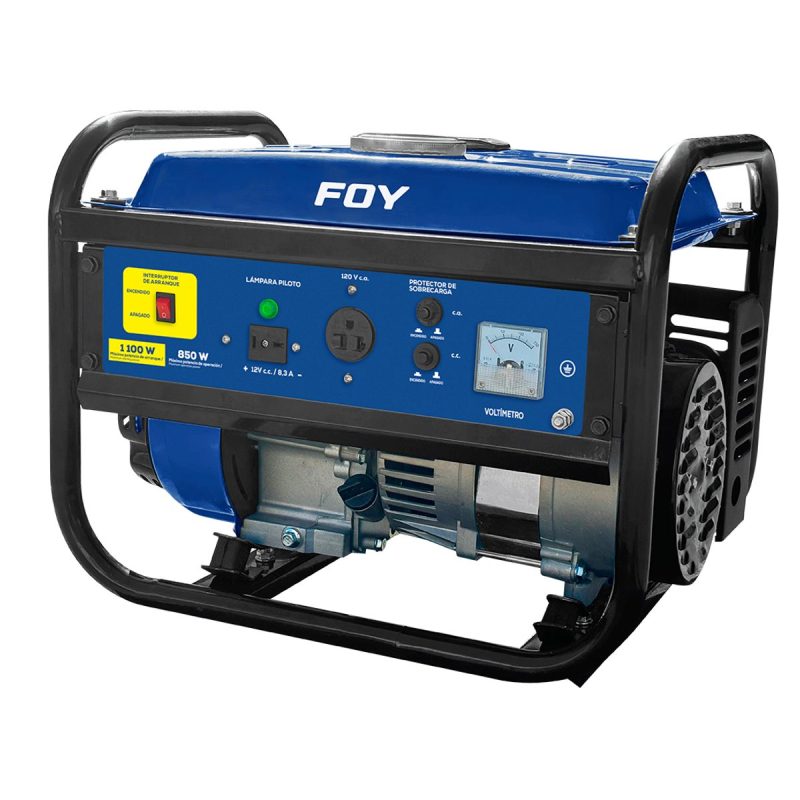 Generador a gasolina 1100 W, 93.5 cc, voltaje de salida 120 V.