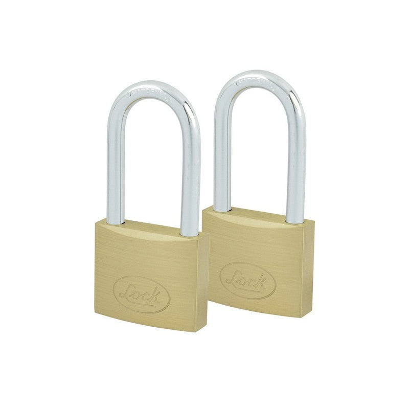 Candado de latón largo llave estándar 2 piezas 25mm Lock