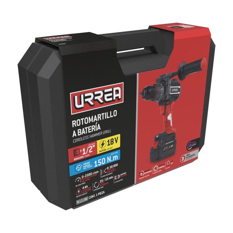 Rotomartillo De Impacto 1/2" Bat Litio-Ion 18 V 150 Nm Urrea